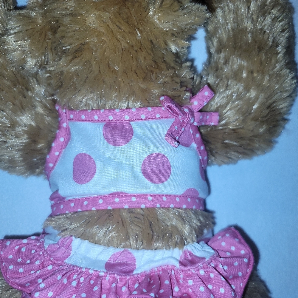 Pink white polkadot bikini with ruffle, adjustable stylish bikini XS Lulupink.
